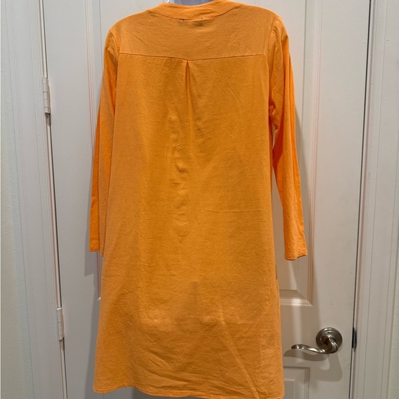 Orange Button-Front Dress - Picture 2 of 7